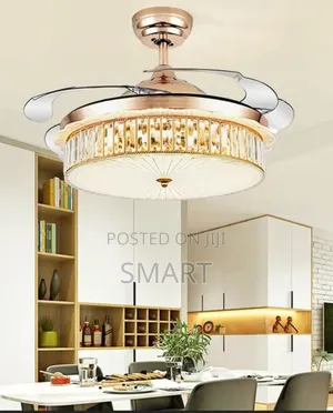 Modern Fanlight Chandelier With Bluetooth + Remote Control