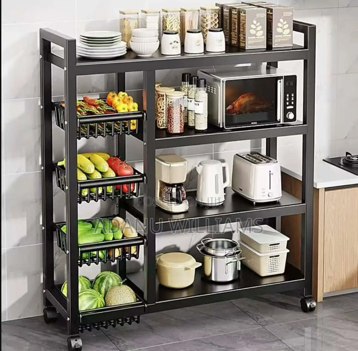 Heavy Duty Floor Multi-layer Multifunctional Kitchen Storage Rack