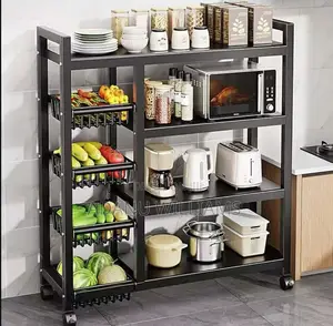 Heavy Duty Floor Multi-layer Multifunctional Kitchen Storage Rack