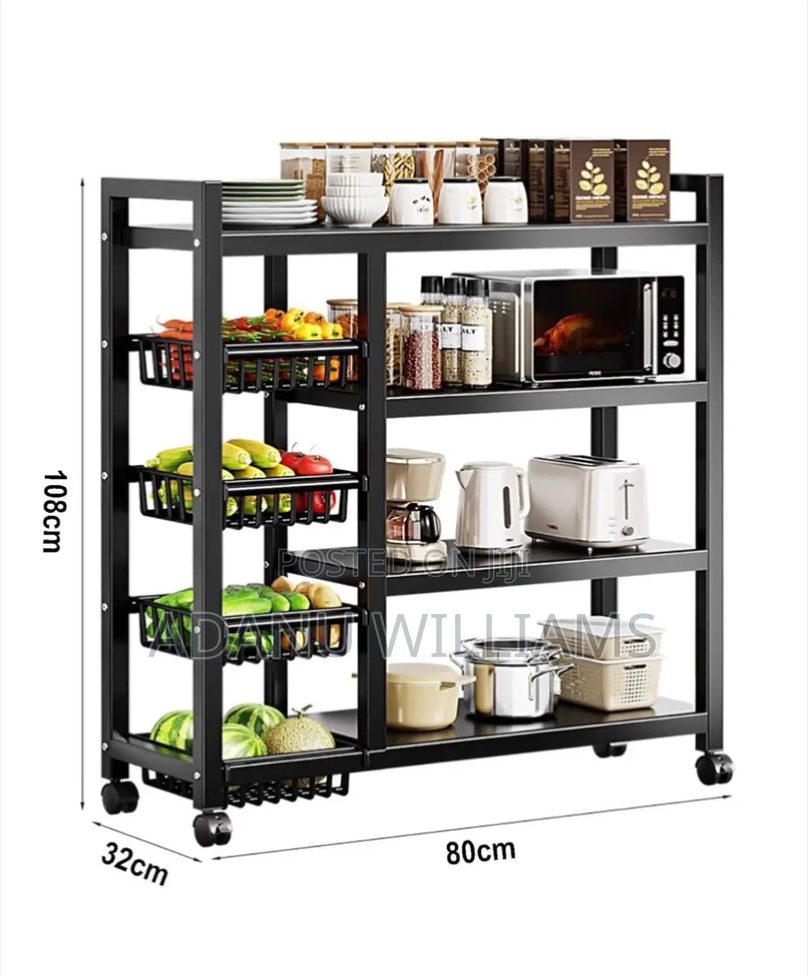 Heavy Duty Floor Multi-layer Multifunctional Kitchen Storage Rack