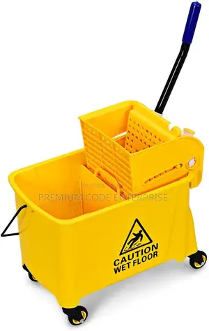 20l Plastic Mop Bucket With Wringer Wheels – Cleaning Trolley