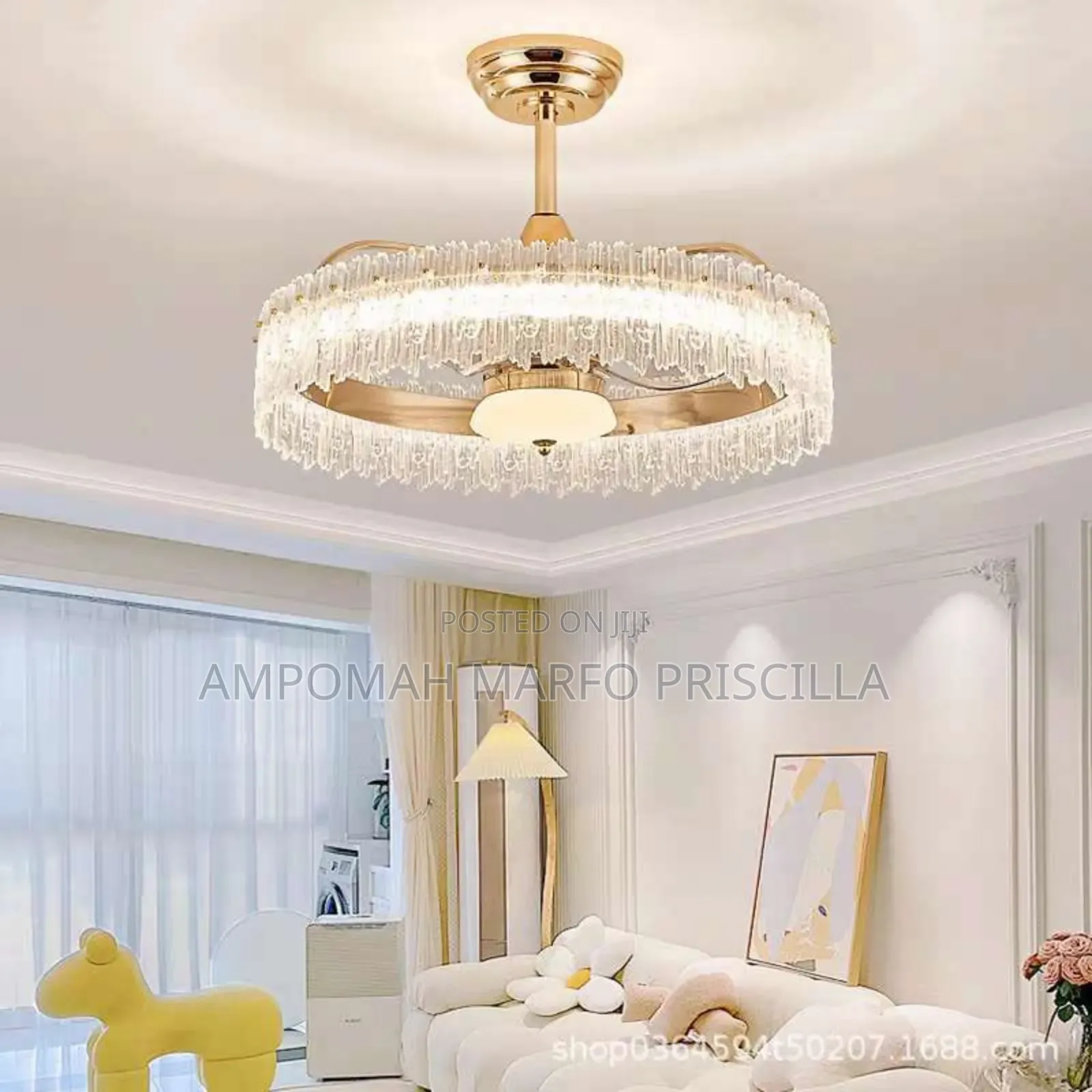 Chandelier Ceiling Light With Inbuilt Fan