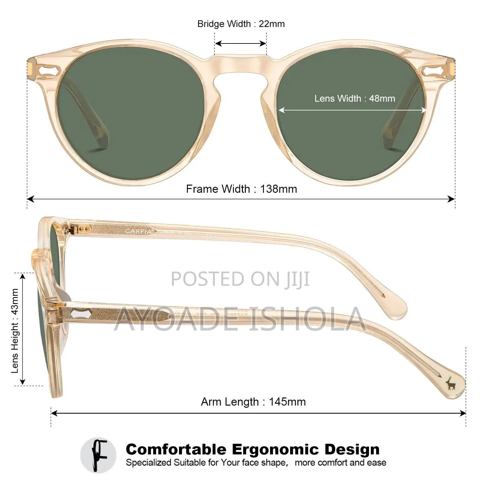 Unisex Carfia Polarised Vintage Mens Uv400 Protection Sunglasses