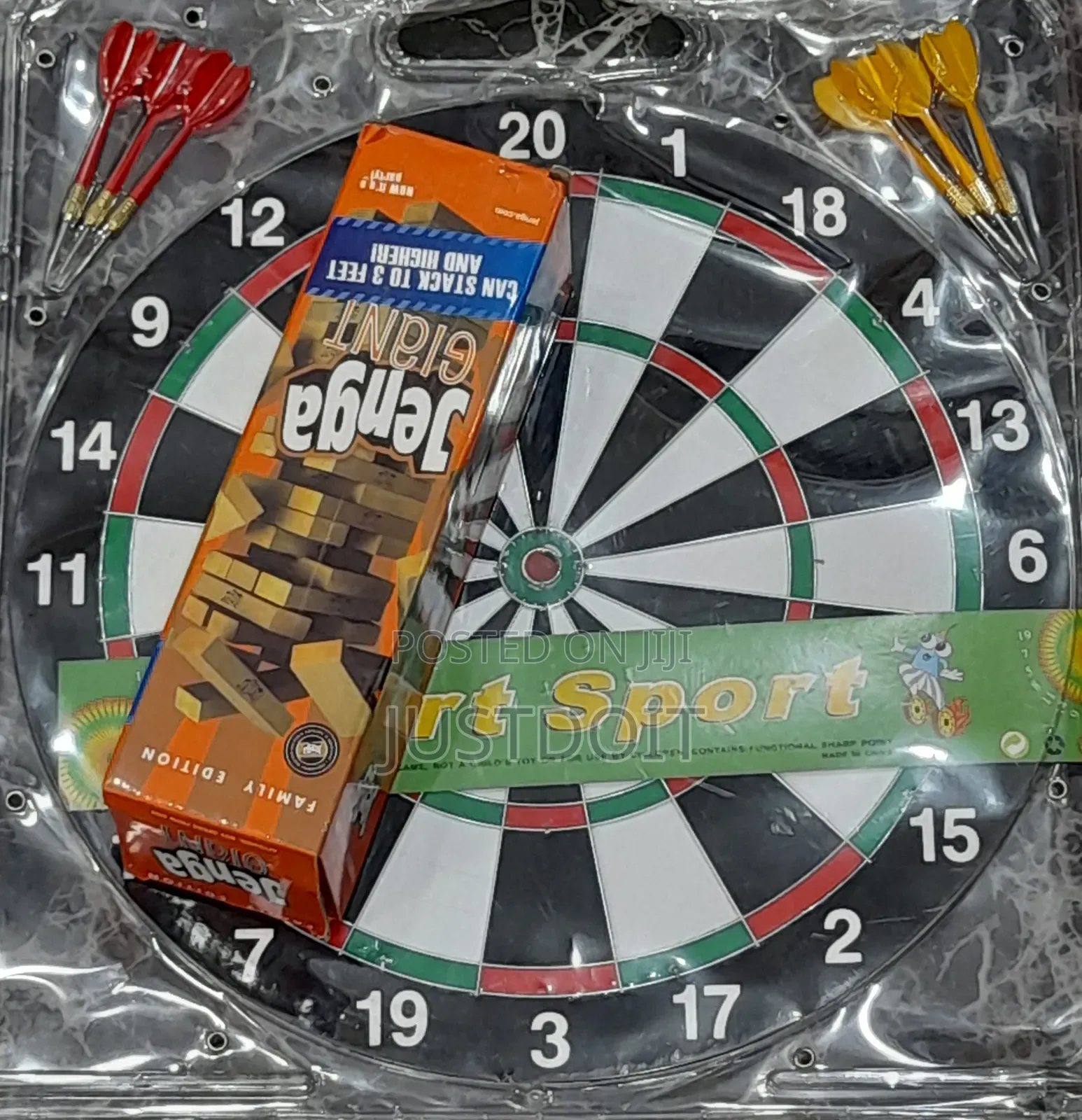 Dart Board + Jenga Game Combo