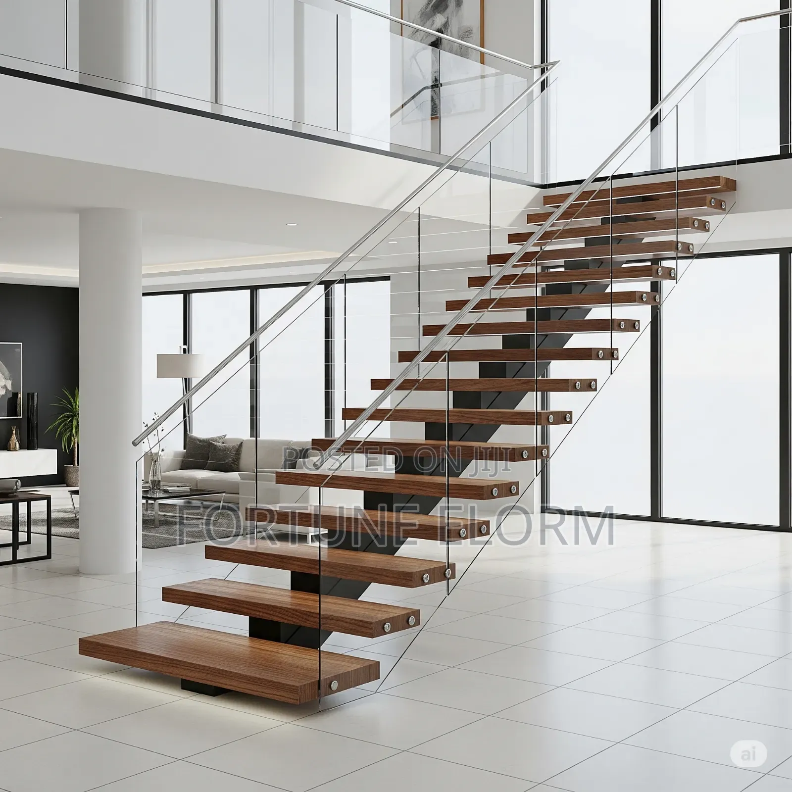  Futuristic Floating Wooden Staircase 