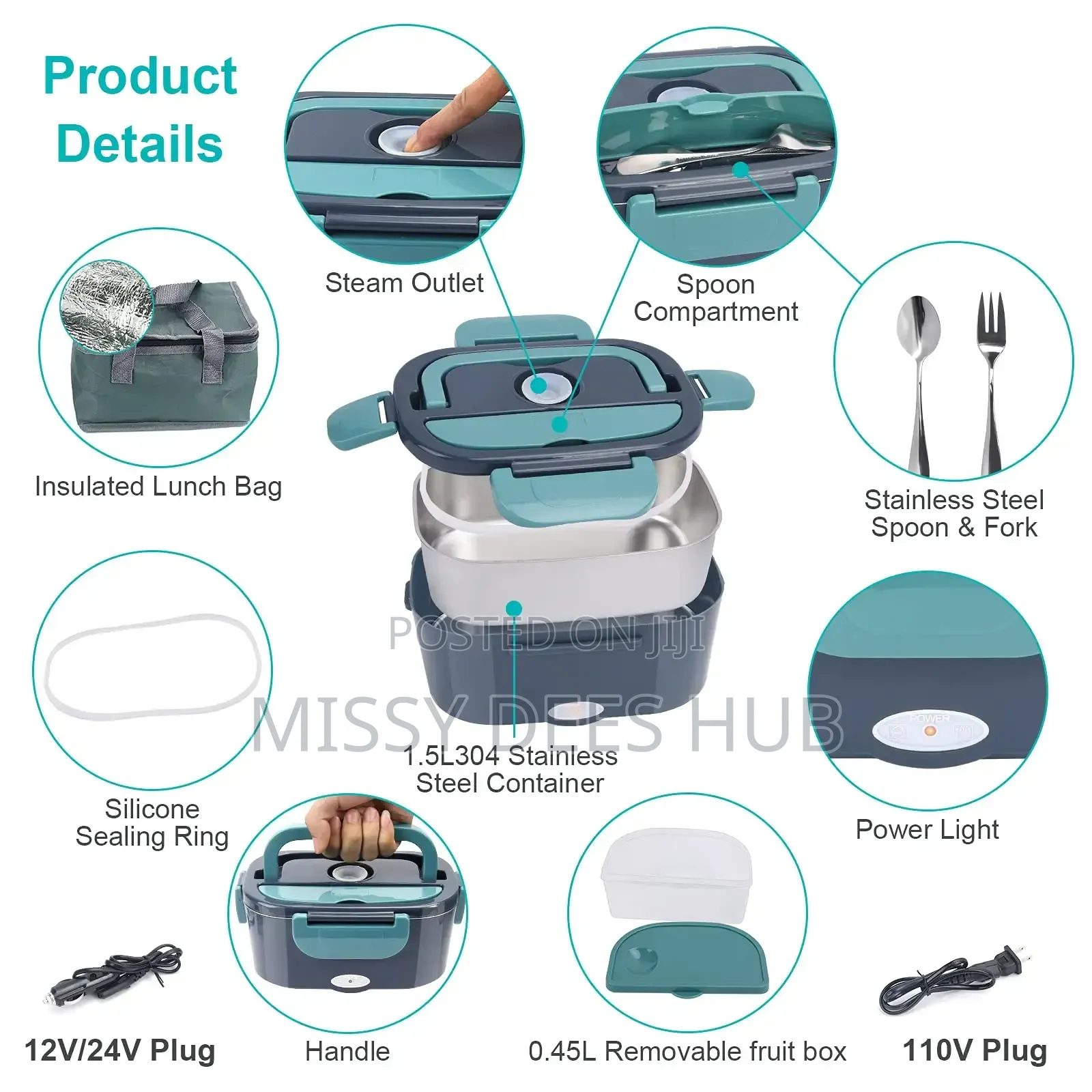 Electric Lunchbox Set With Car Charger