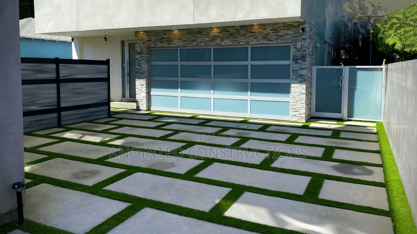 Concrete Slabs With Astroturf Designs