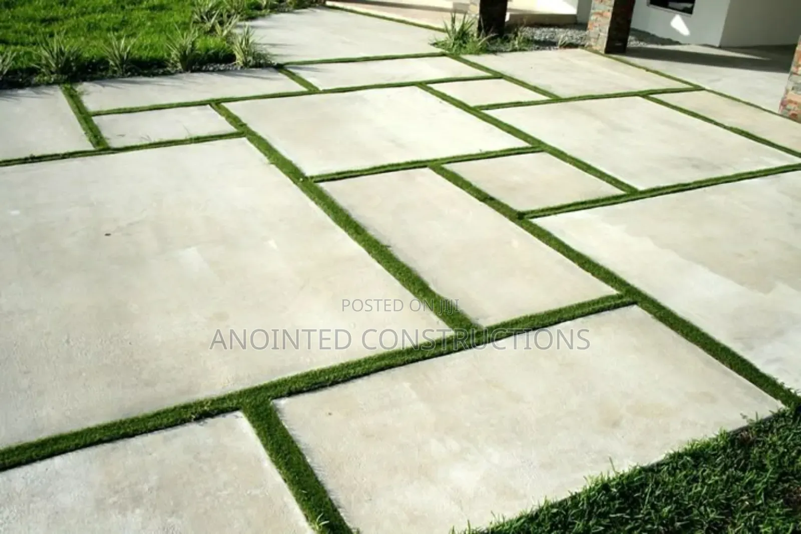 Concrete Slabs With Astroturf Designs