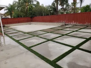 Concrete Slabs With Astroturf Designs