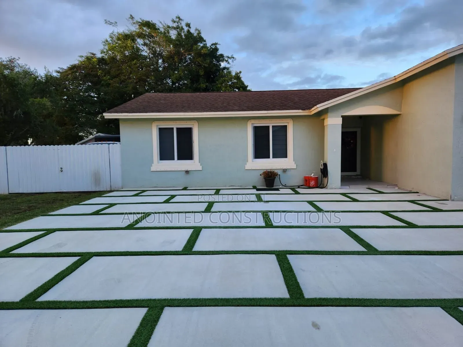 Concrete Slabs With Astroturf Designs