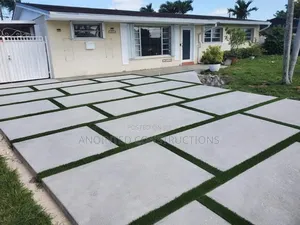 Concrete Slabs With Astroturf Designs