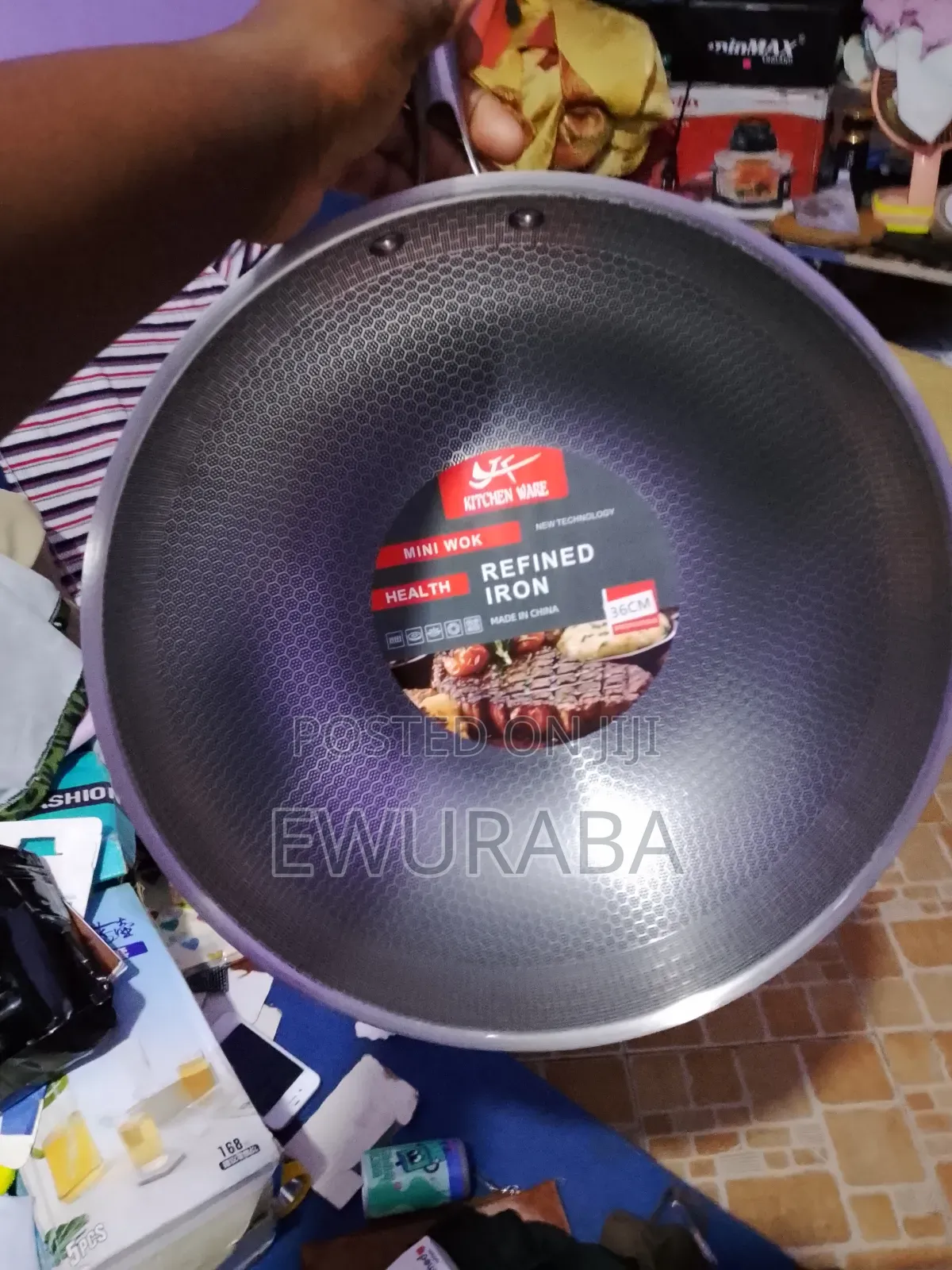 36cm Honeycomb Nonstick Stainless Steel Wok