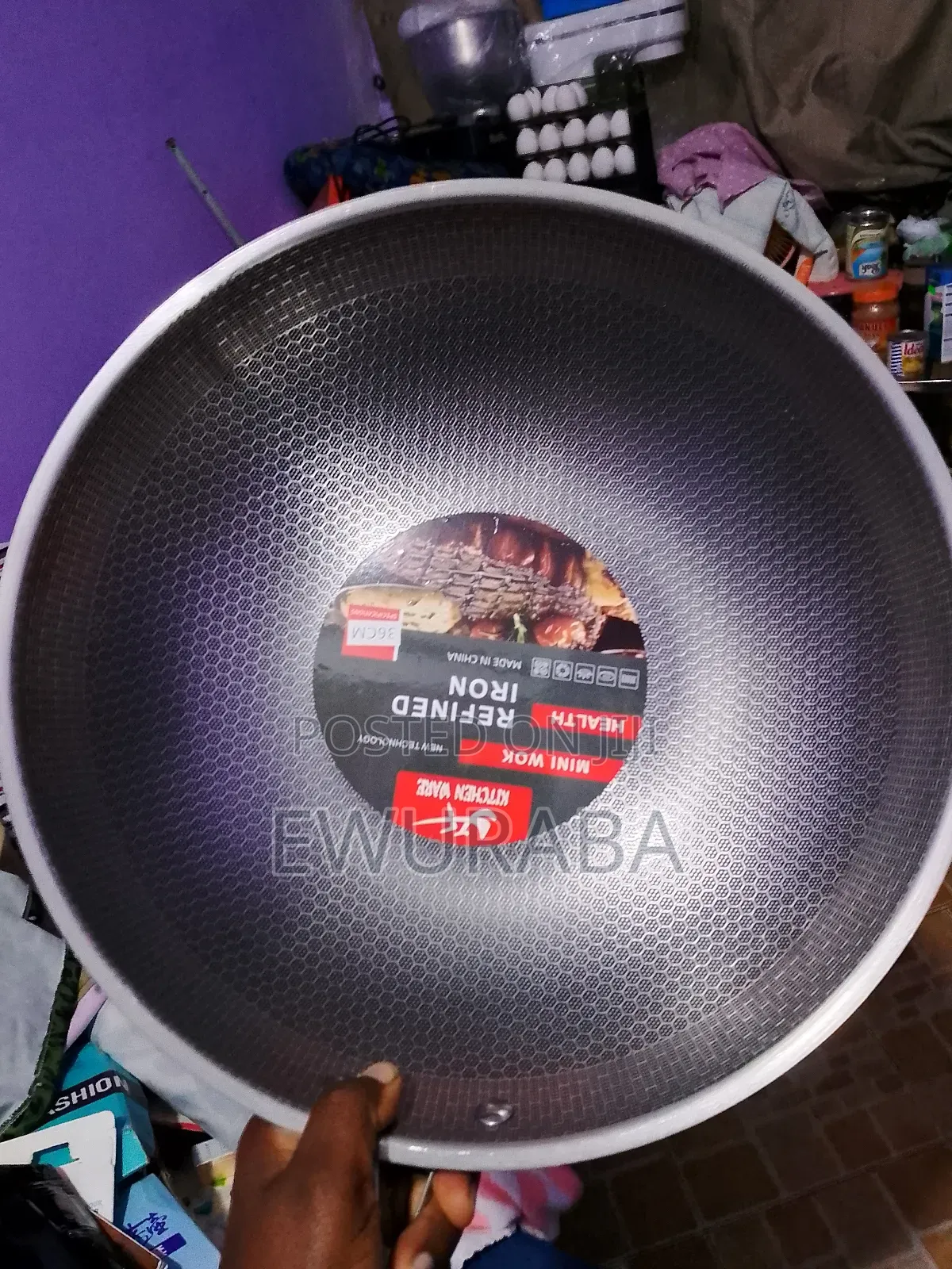 36cm Honeycomb Nonstick Stainless Steel Wok