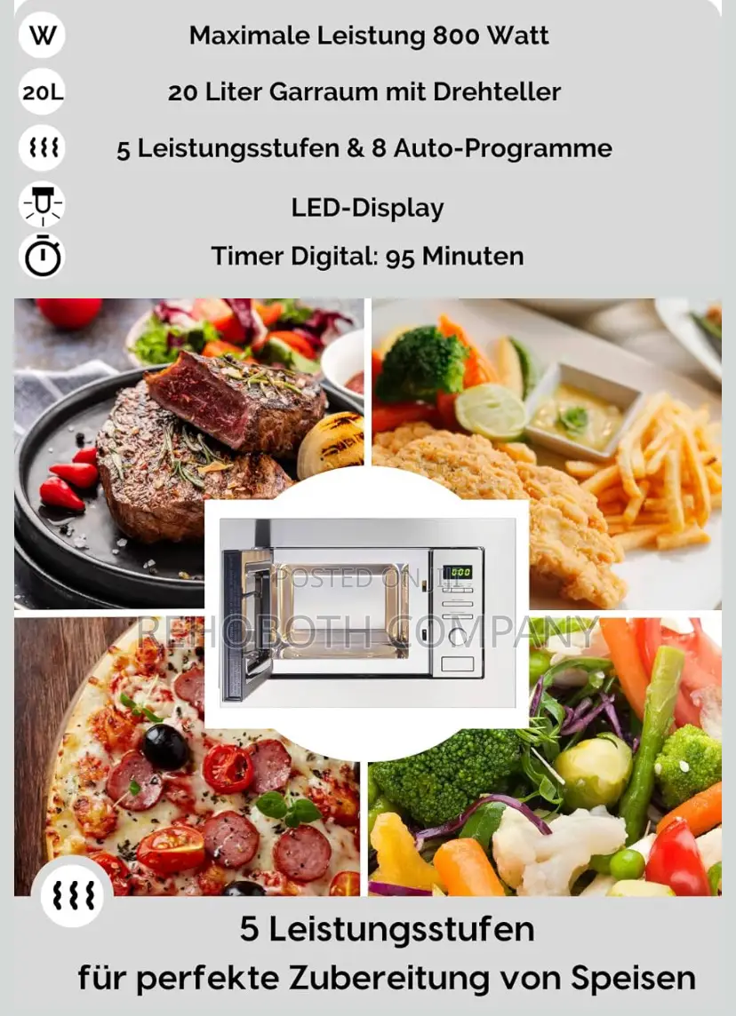 PKM Mw820 Ebm Stainless Steel Einbau-Microwave Solo