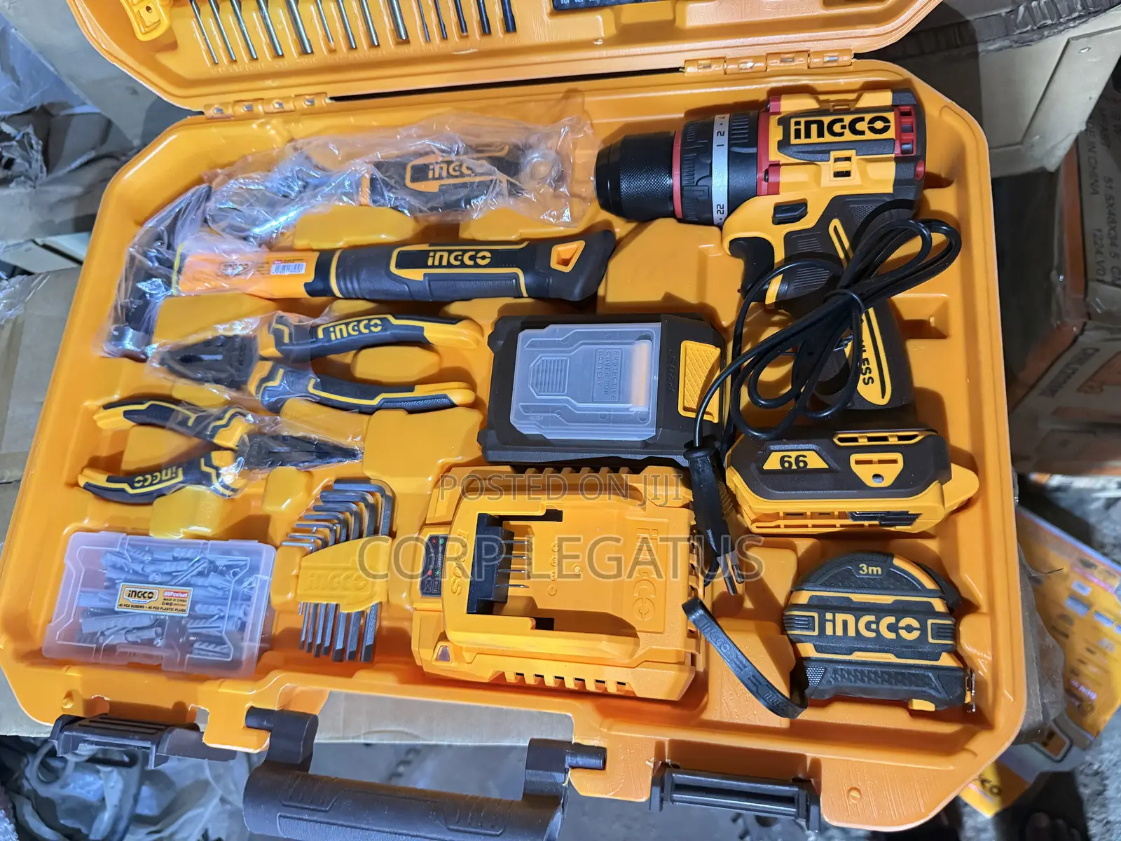Ingco 165pcs Brushless Impact Cordless Drill With Tools