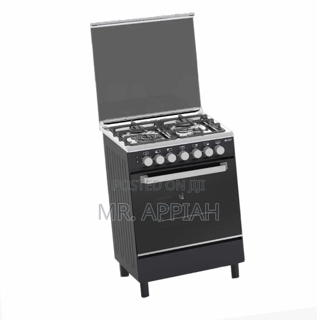 Eldo Gas Cooker 4 Burner 60x60cm Black Oven Grill Rotisserie,Gc6060bfu