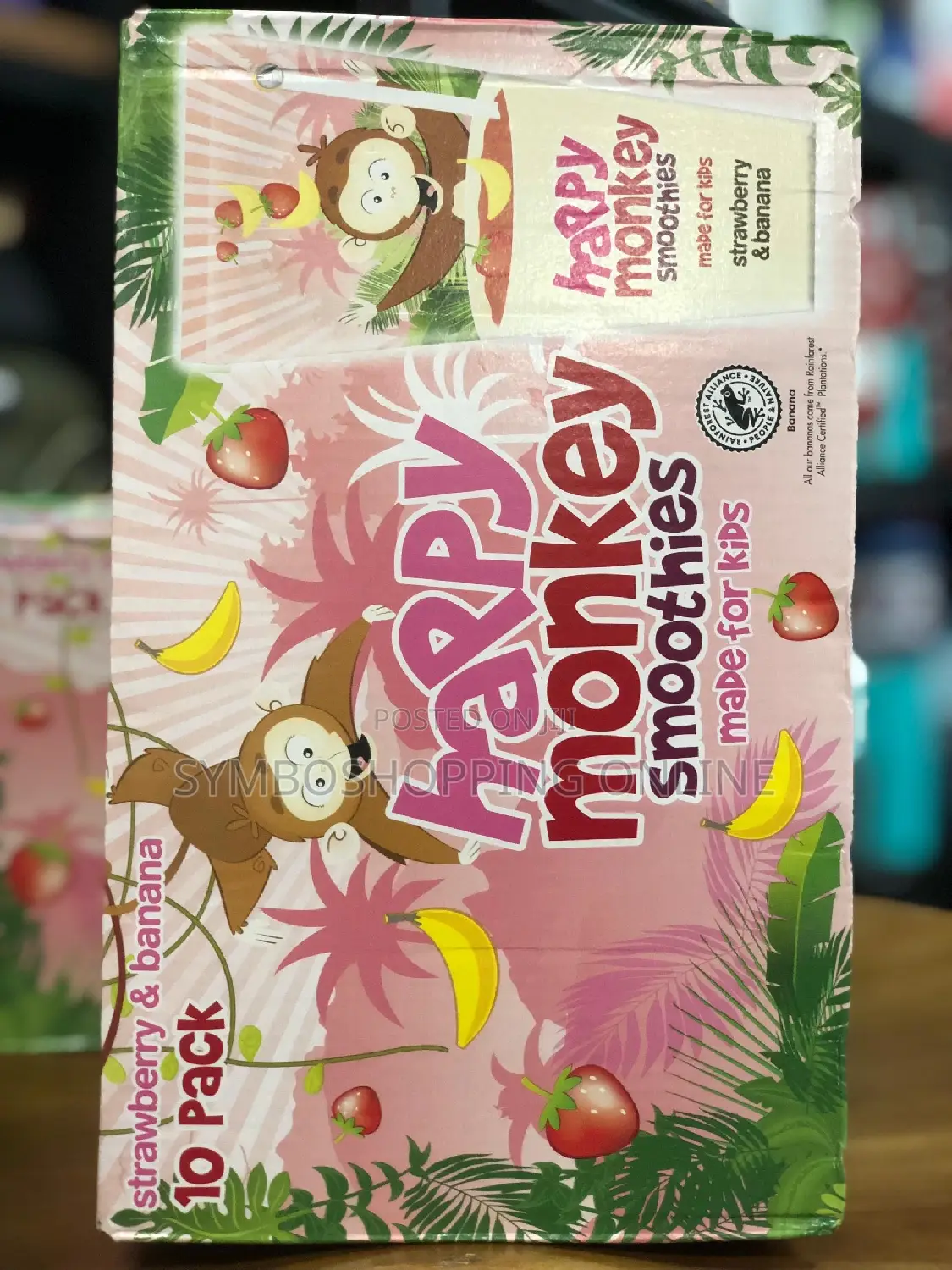 Happy Monkey Smoothies Made for Kids' Strawberry Banana (10 Pack)