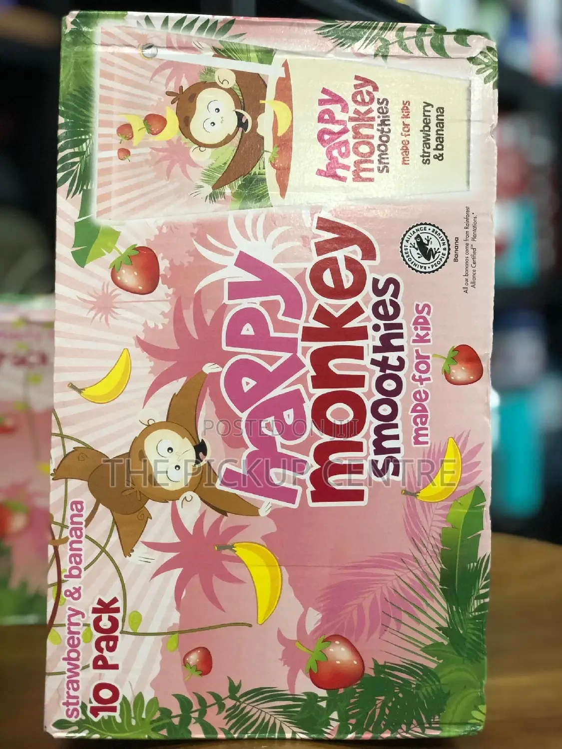 Happy Monkey Smoothies Made for Kids' Strawberry Banana (10 Pack)