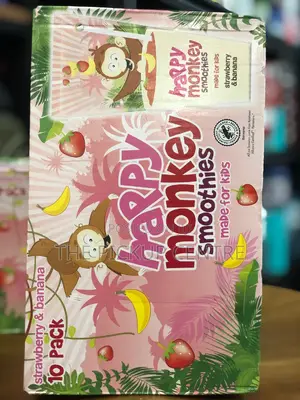 Happy Monkey Smoothies Made for Kids' Strawberry Banana (10 Pack)