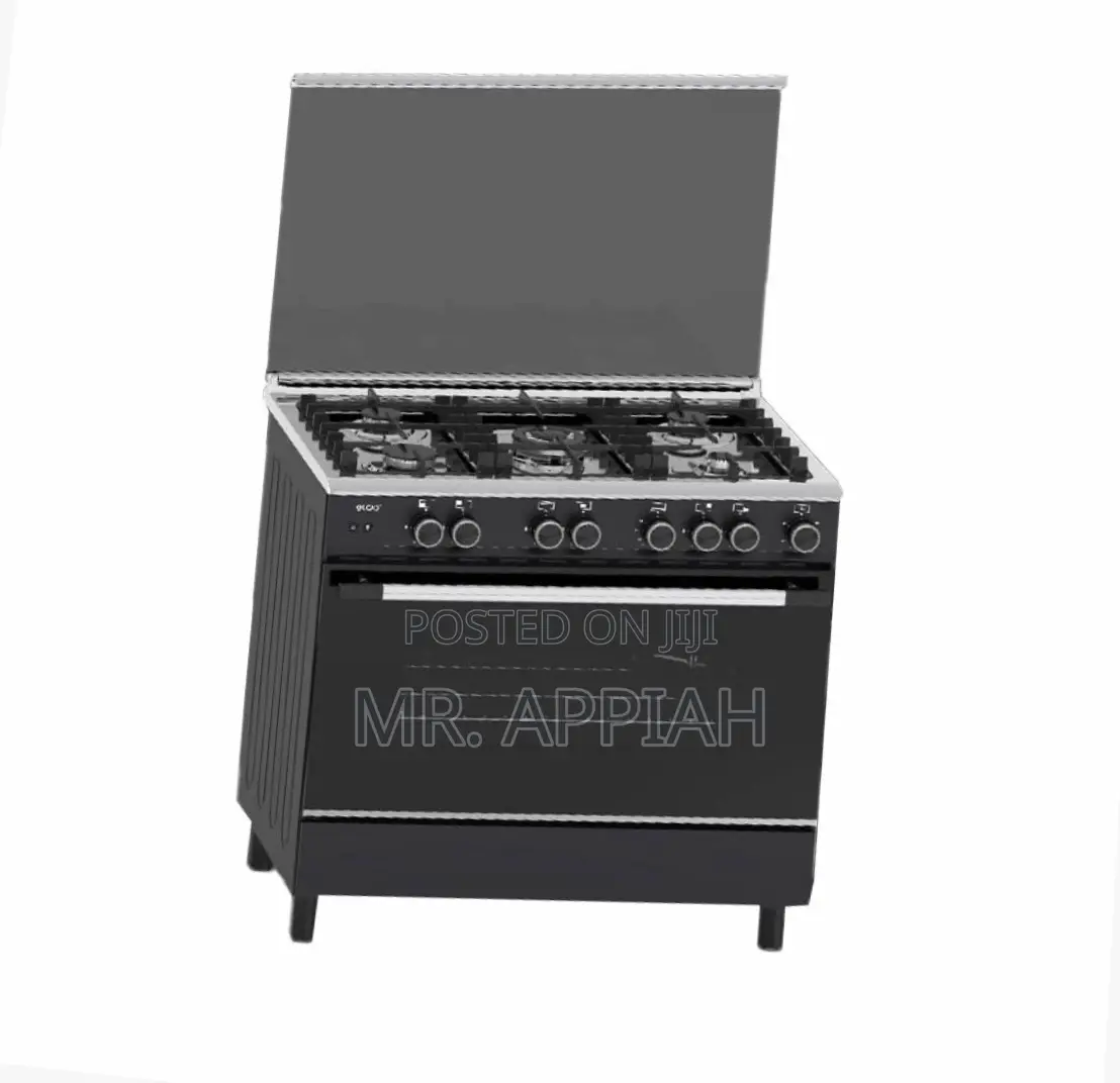 Eldo Gas Cooker 5burner 90x60cm Black Oven Grill Rotisserie(Gc9060bfu)