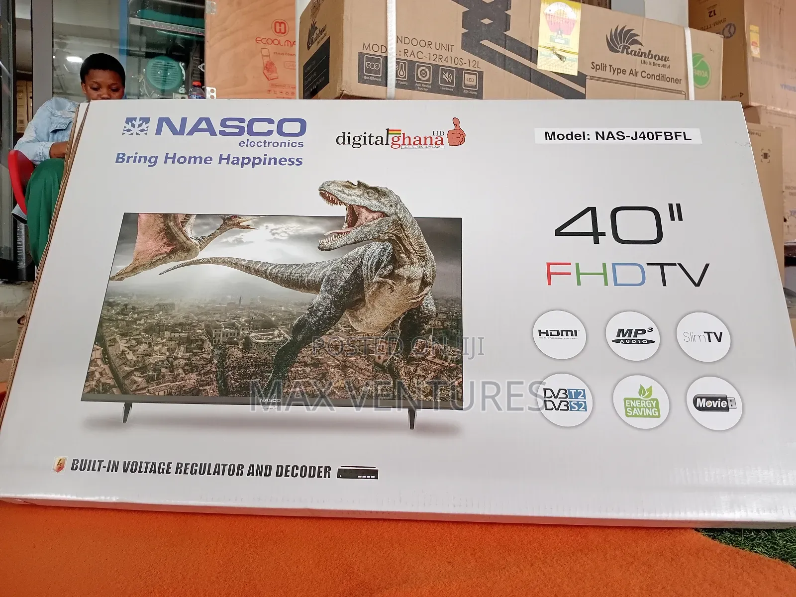 Digital Ghana Hd Nasco 40" Tv Slim Frameless Television FHD Usb Ports