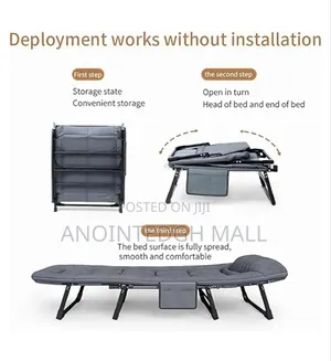 Portable Folding Recliner Bed - Grey