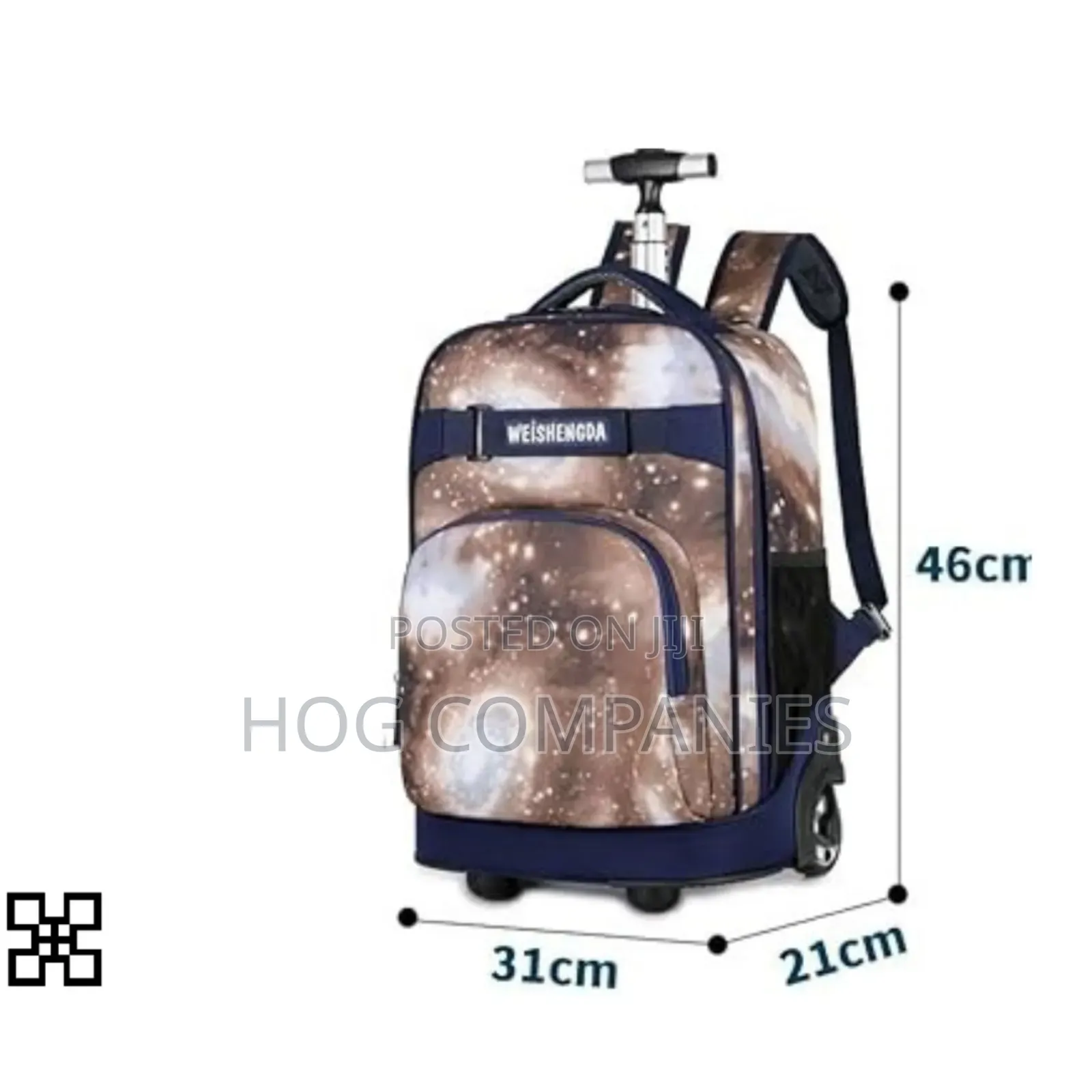 Galaxy Design Rolling Backpack With Wheels Kids Trolley School Bag