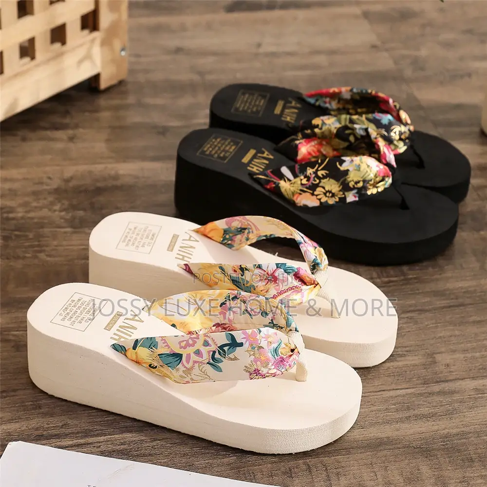 Slippers Small Height-Increasing Non-Slip Clip Flip-Flops Wedge Heel