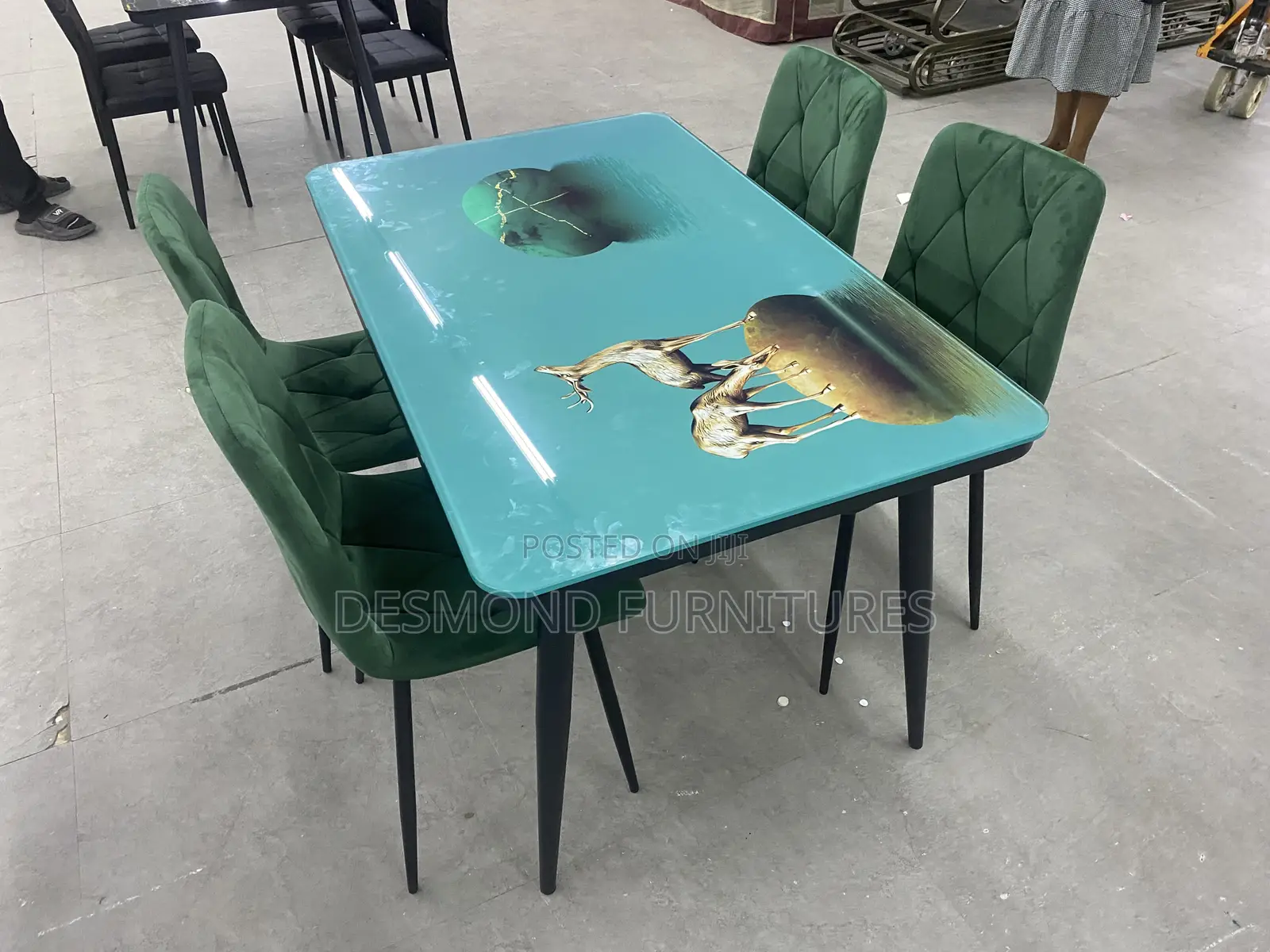 Dining Table ( Glass ) With 4 Chairs
