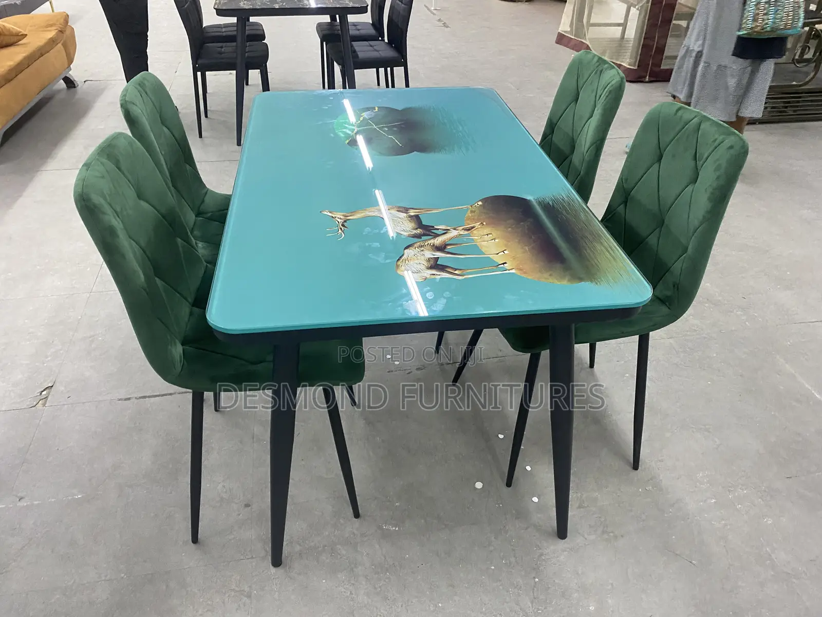 Dining Table ( Glass ) With 4 Chairs