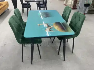 Dining Table ( Glass ) With 4 Chairs