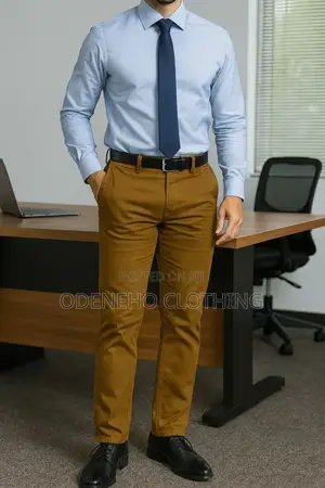 Straight Khaki Trousers