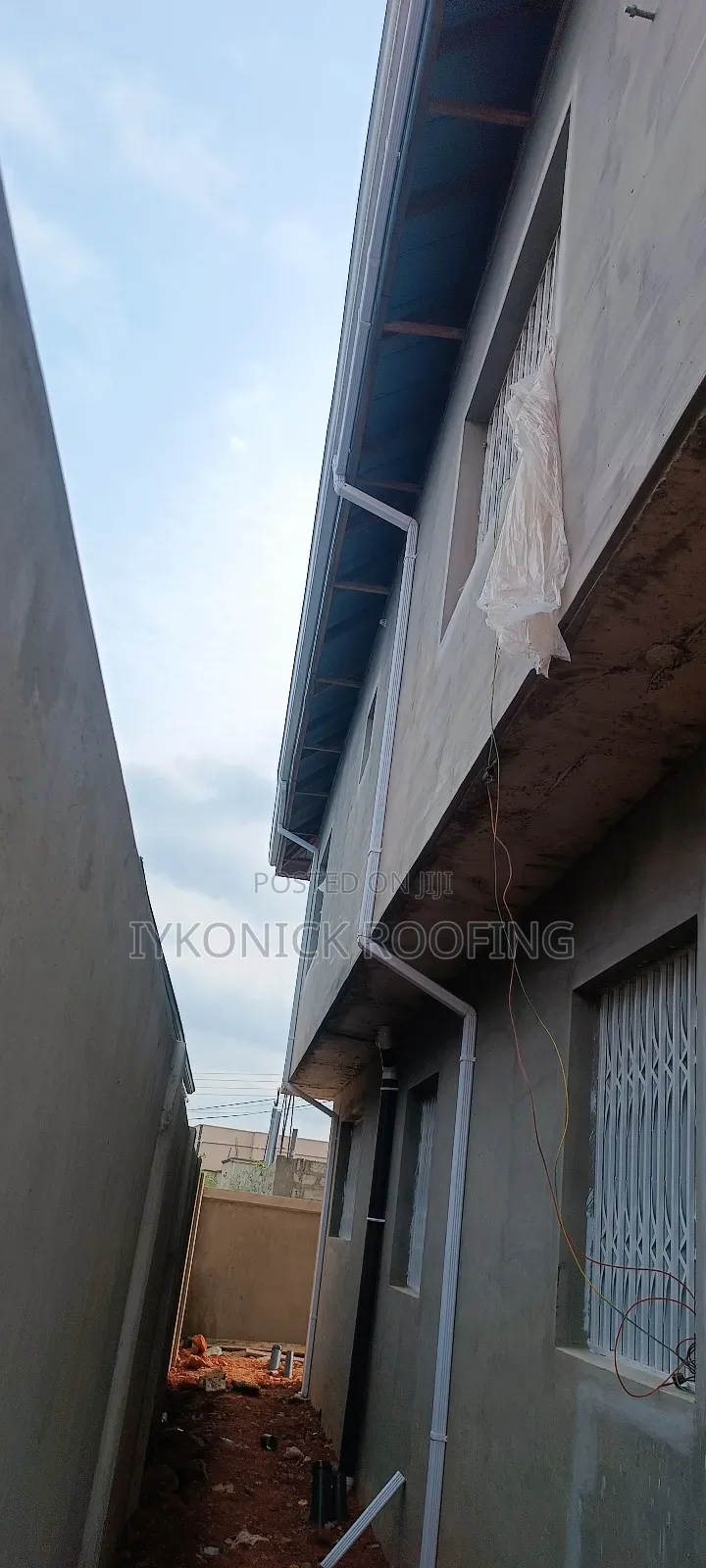 PVC Downspout Rain Gutter Installation