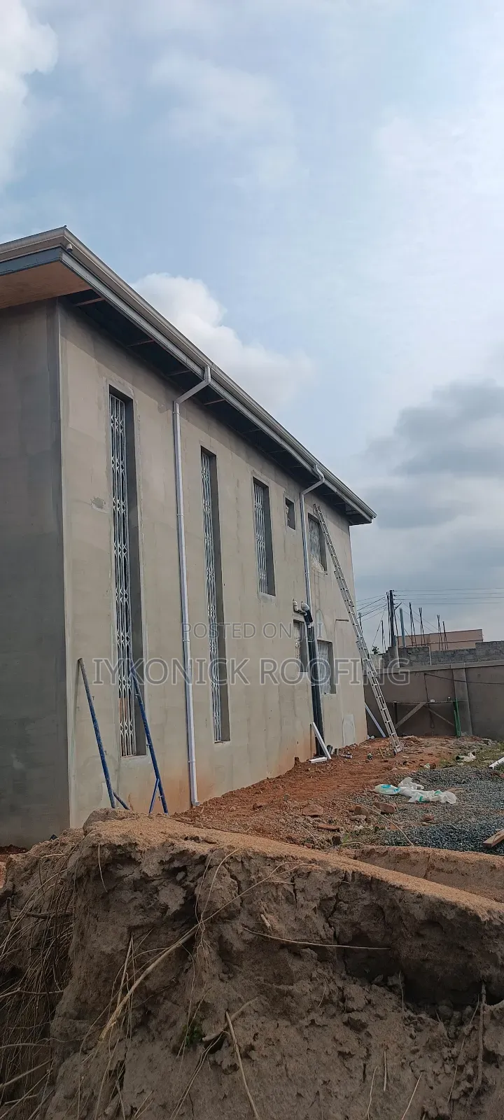 PVC Downspout Rain Gutter Installation