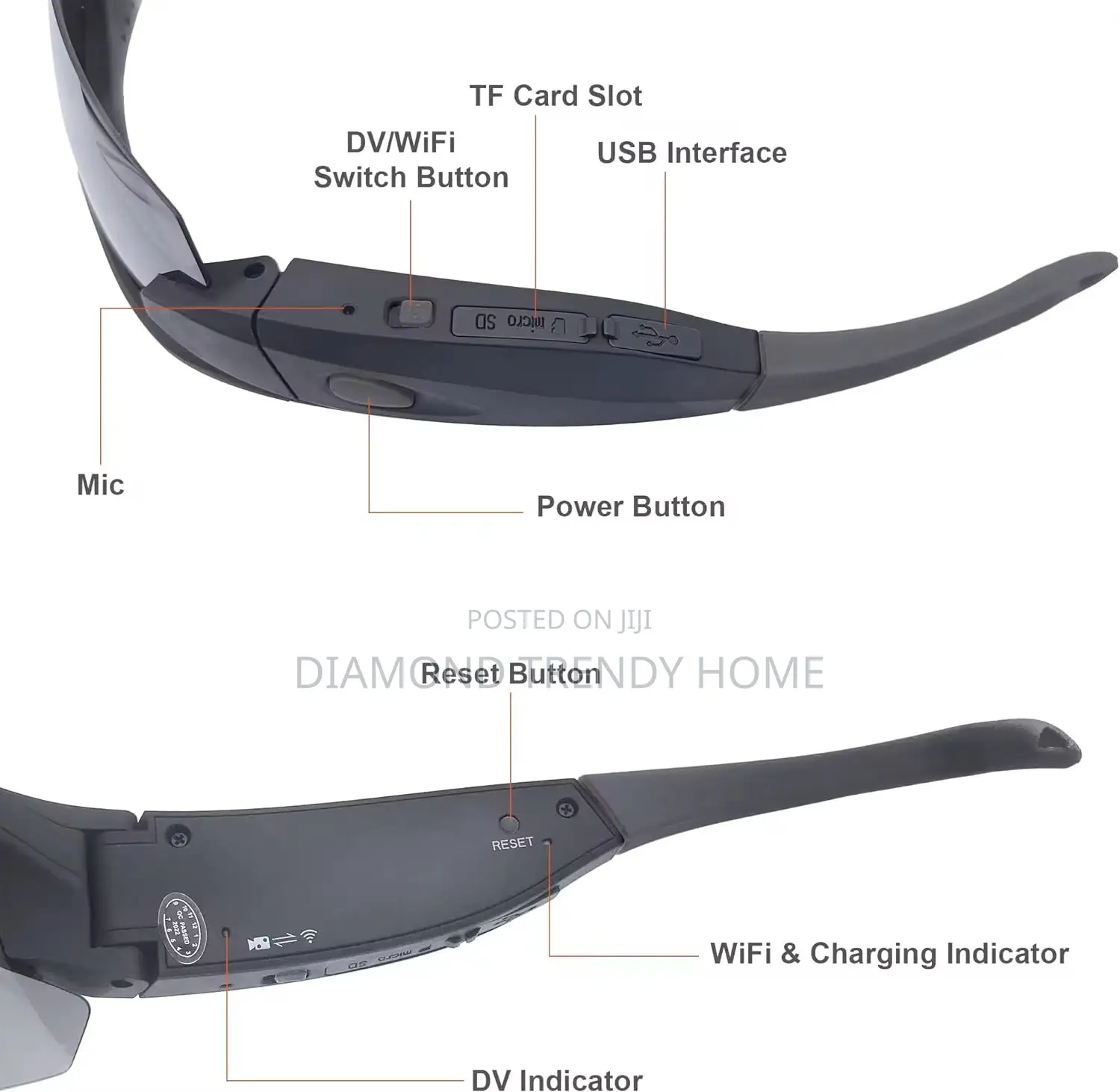 Smart Sunglass With Video Camera and Ear Piece.
