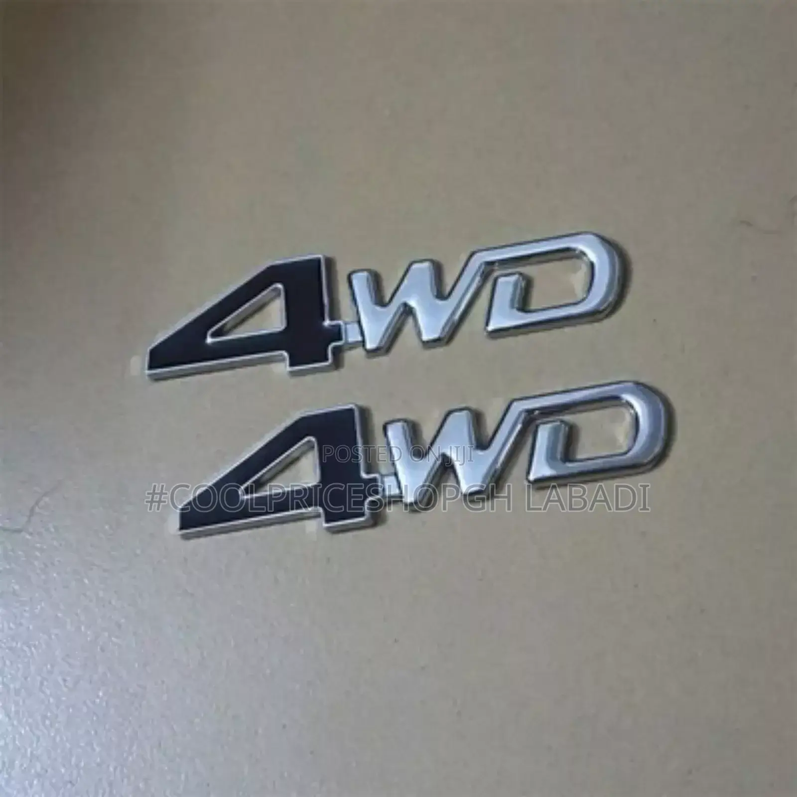 Silver Chrome 4wd Emblems and Sticker