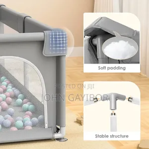 180*200cm Baby Foldable Playpen+Pull Ring+ Bagwith Colourful Balls.