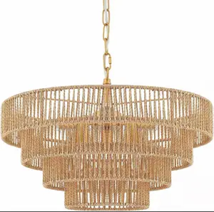 Rustic/Rattan Bamboo Chandelier Lights