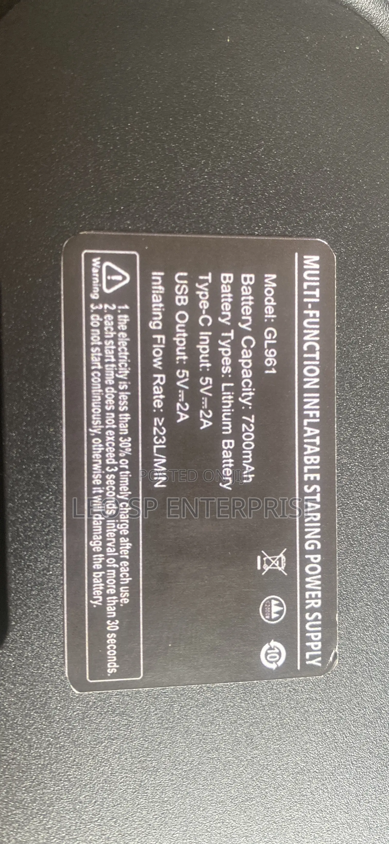 Power Bank With Inflator and Car Jumper
