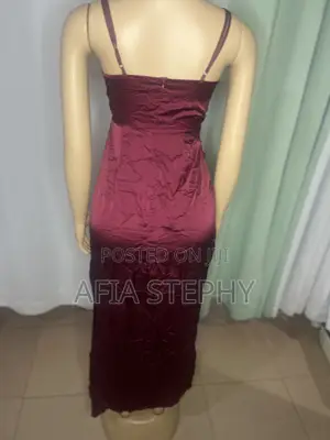 Wine Colour Dinner Wear Dress
