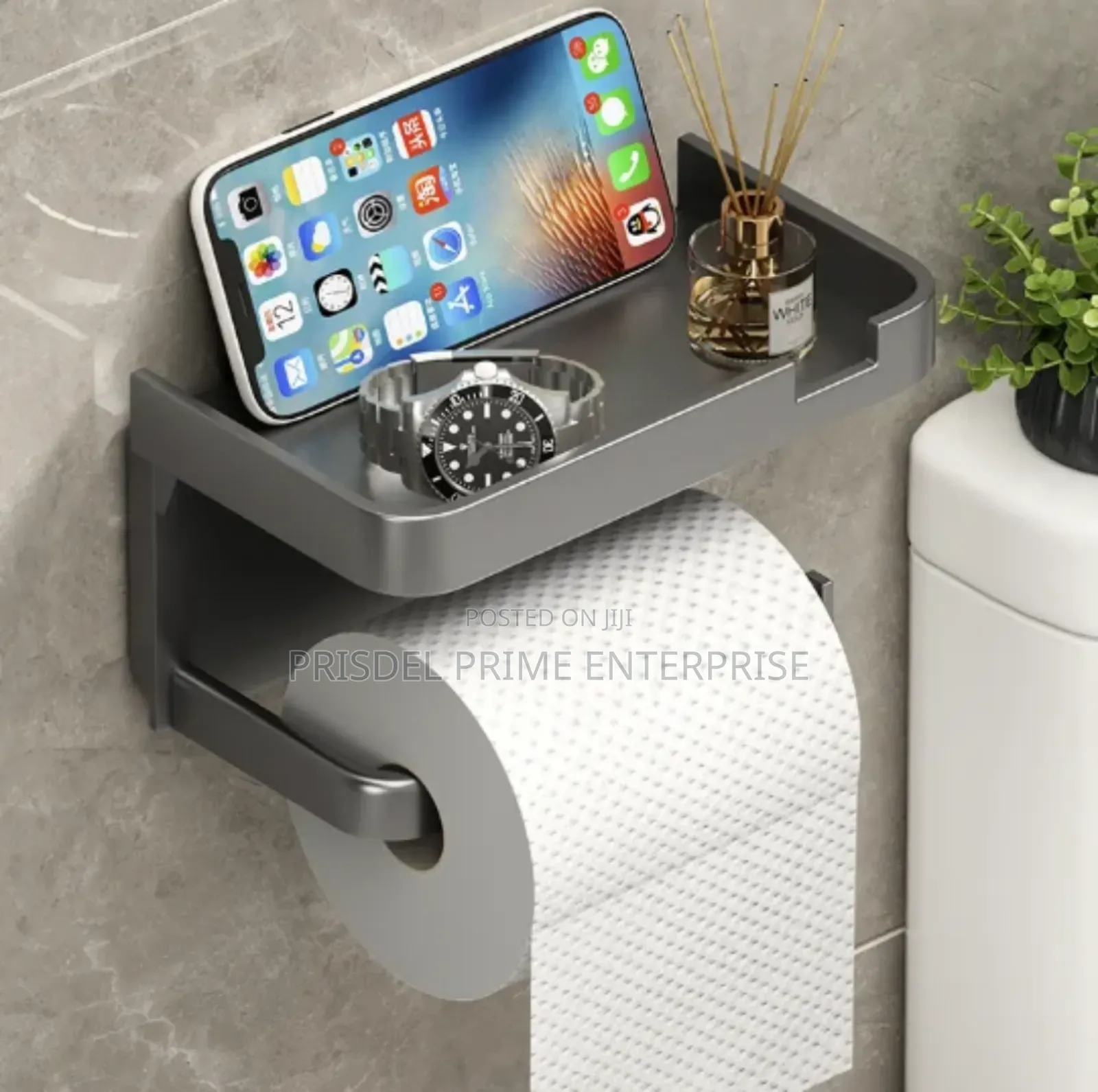 Toilet Roll Holder With Shelf