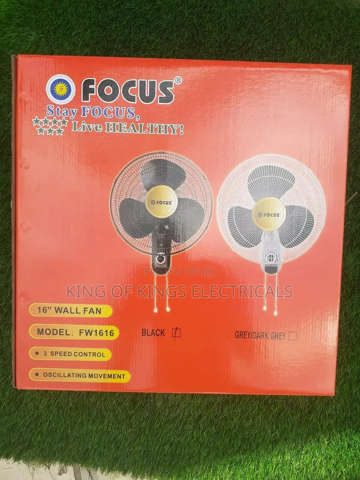 16-Inch Powerful Oscillating Wall Fan–Adjustable Speed Durable Design