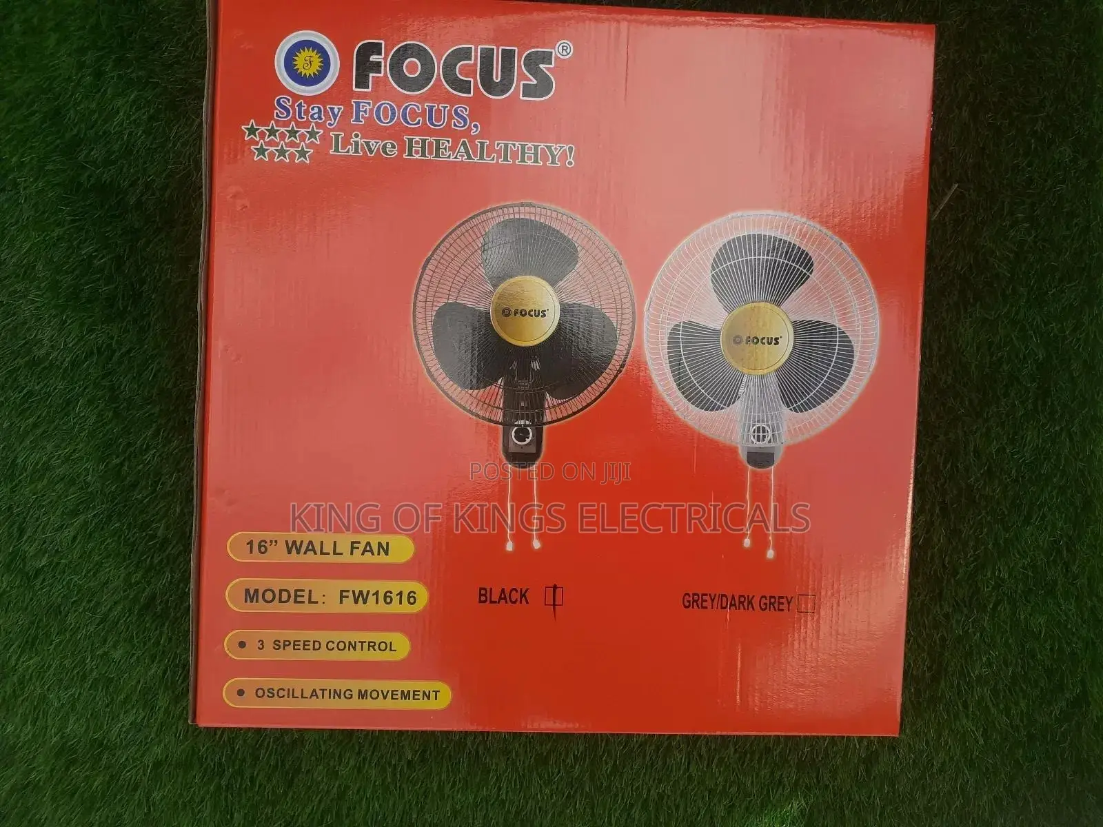 16-Inch Powerful Oscillating Wall Fan–Adjustable Speed Durable Design