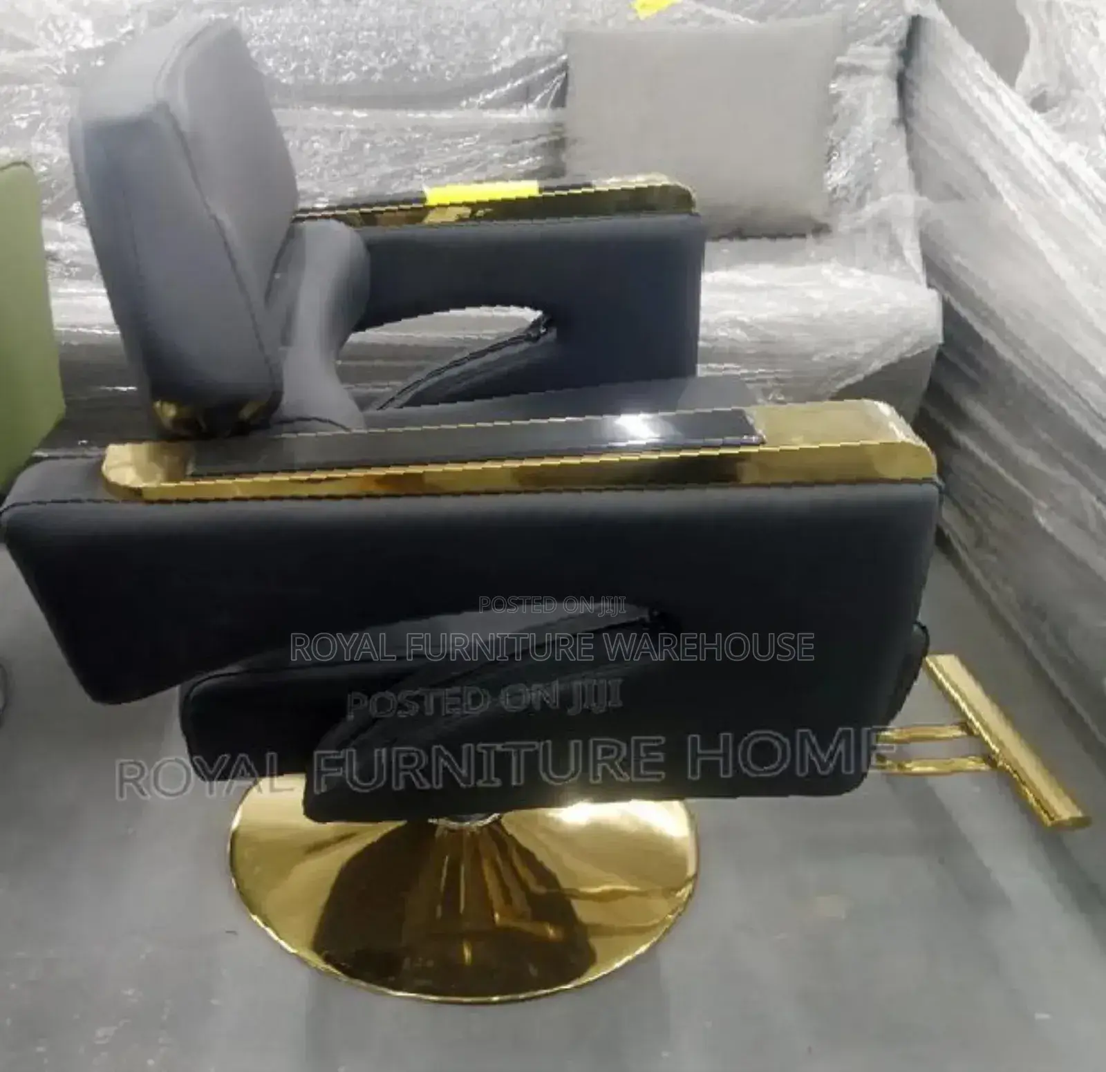 Quality Gold and Black Salon Chair