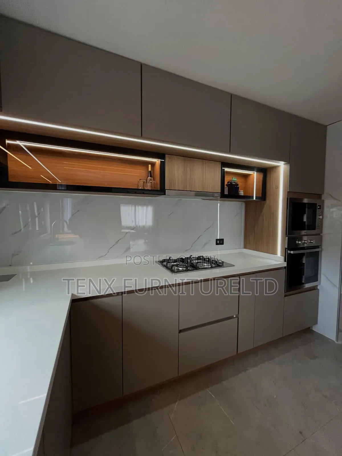 Kitchen Unit Set (With Led Moving and Glass Doors)