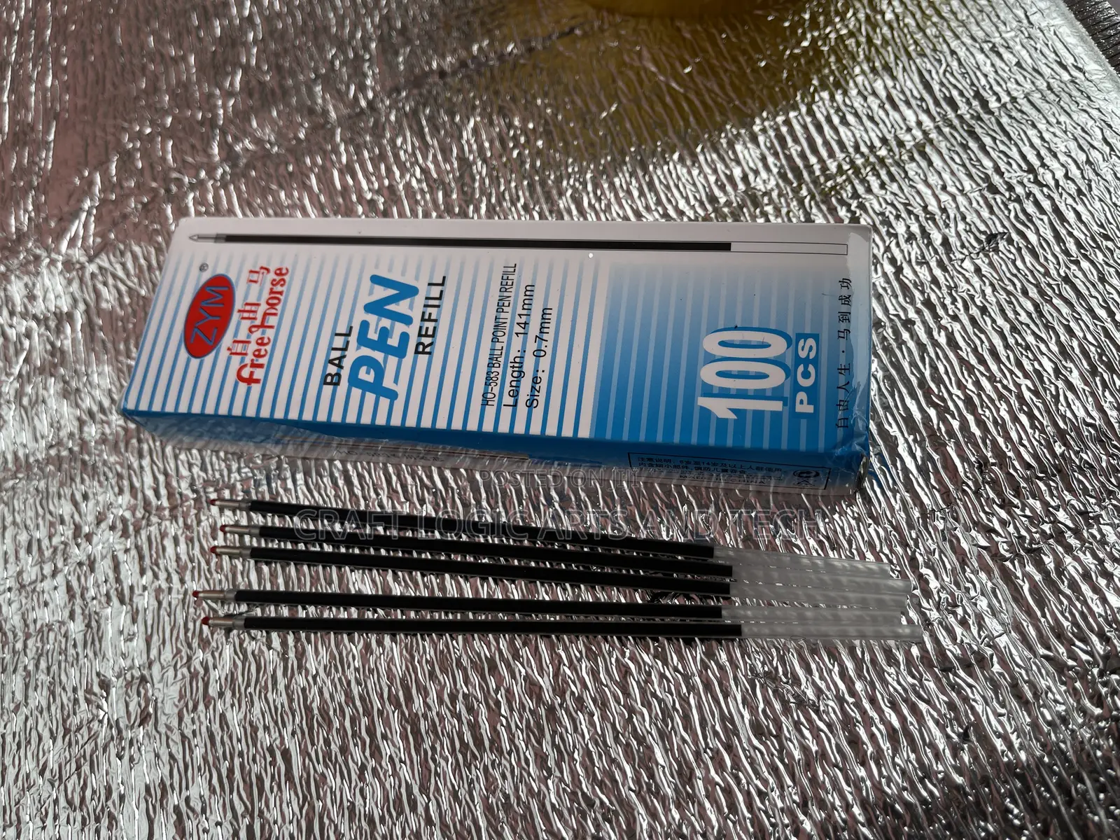 Pen Ink Refills 141mm 100 Pieces. Ghc75