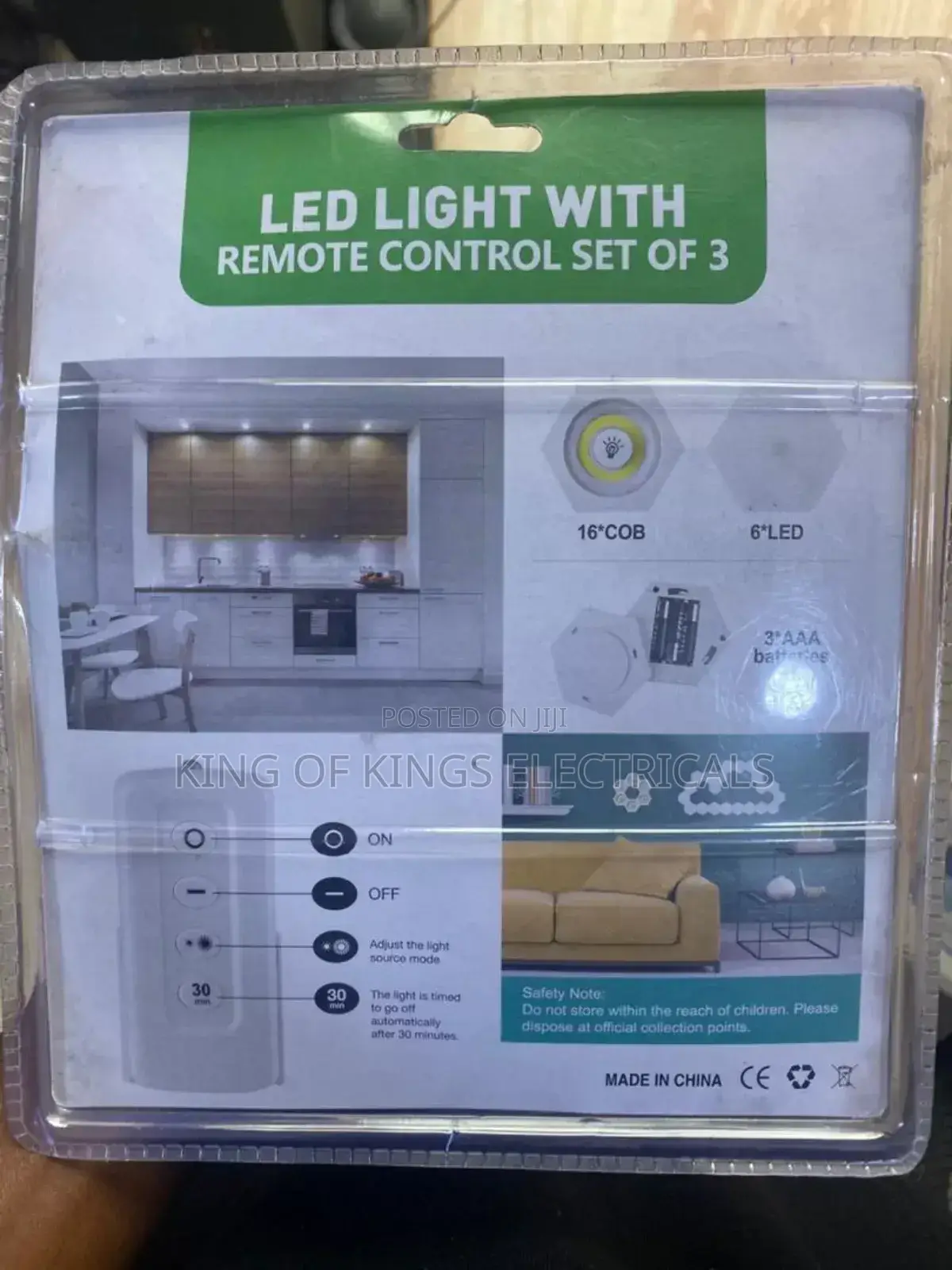 RGB Led Touch Light Set of 3 With Remote Control–16 Different Colours