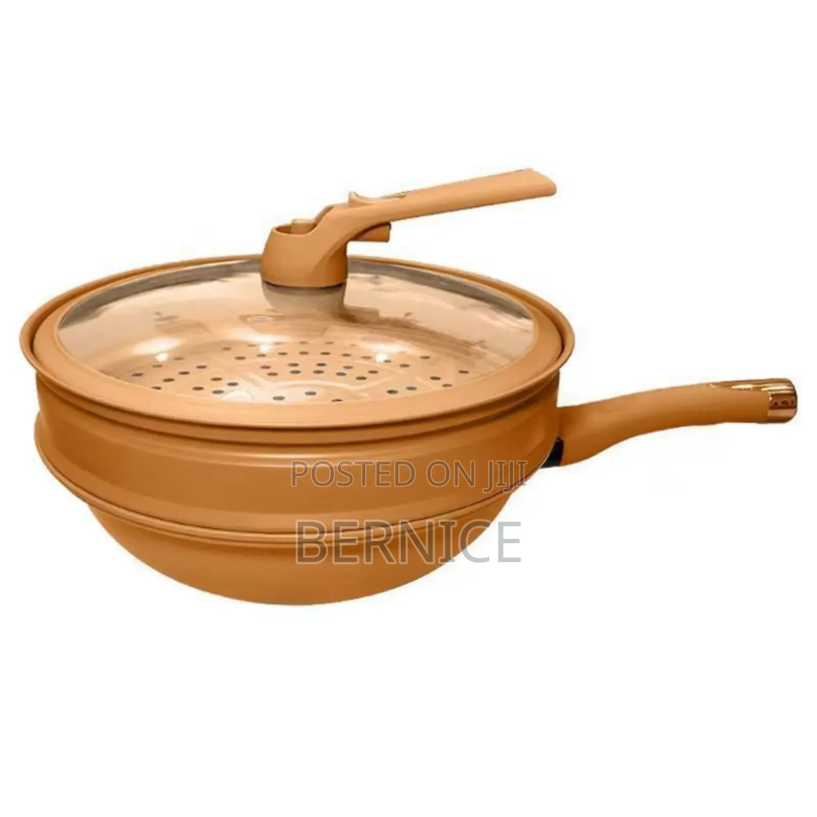 **Multi-Purpose Cooking Pot With Steamer Glass Lid