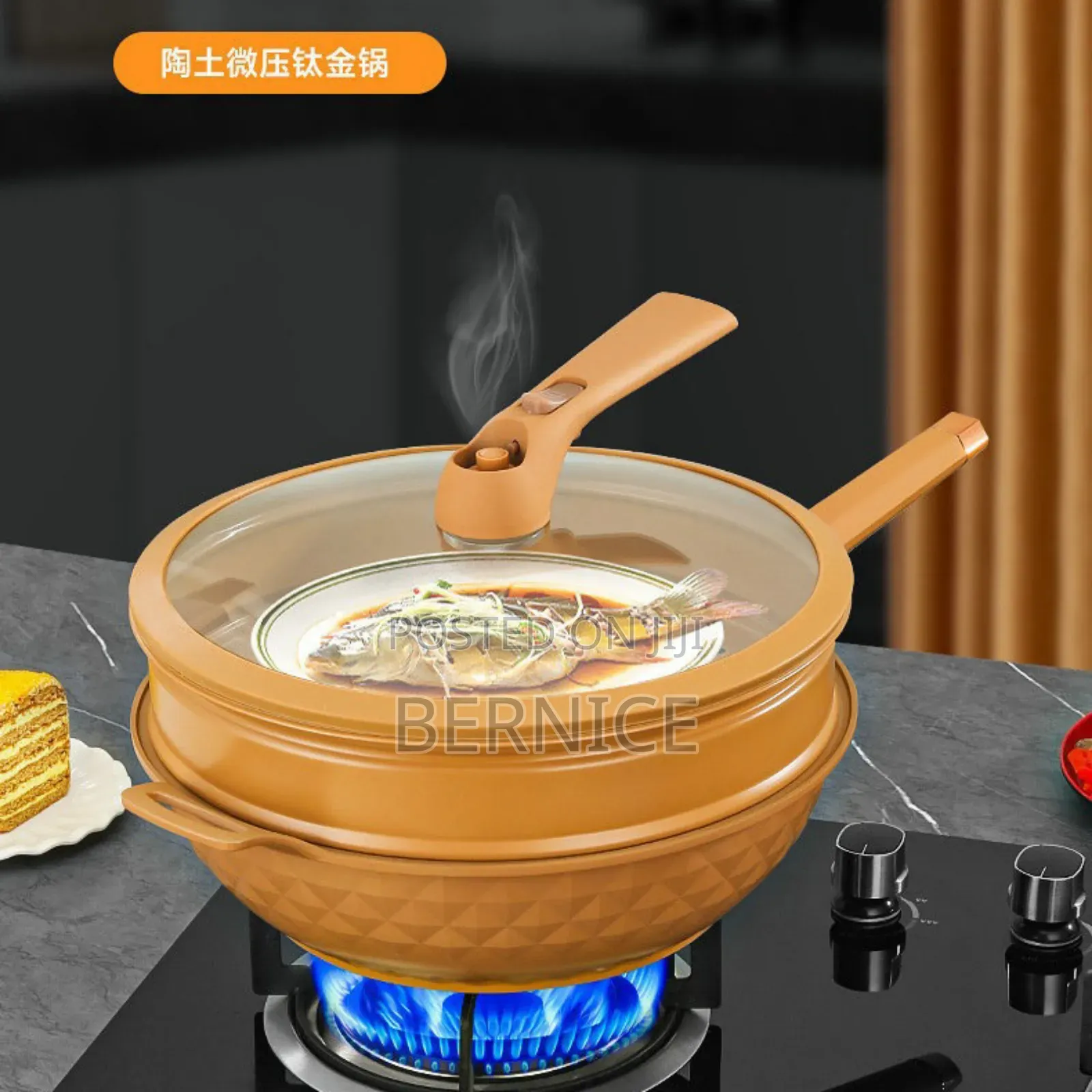 **Multi-Purpose Cooking Pot With Steamer Glass Lid