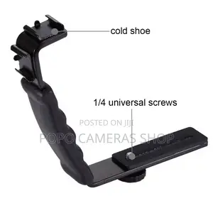 Dual Hotshoe L Shape Handheld Bracket